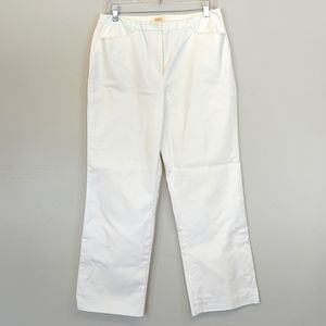 PECK & PECK PETITE WHITE PANTS STEAIGHT LEG SIZE 12